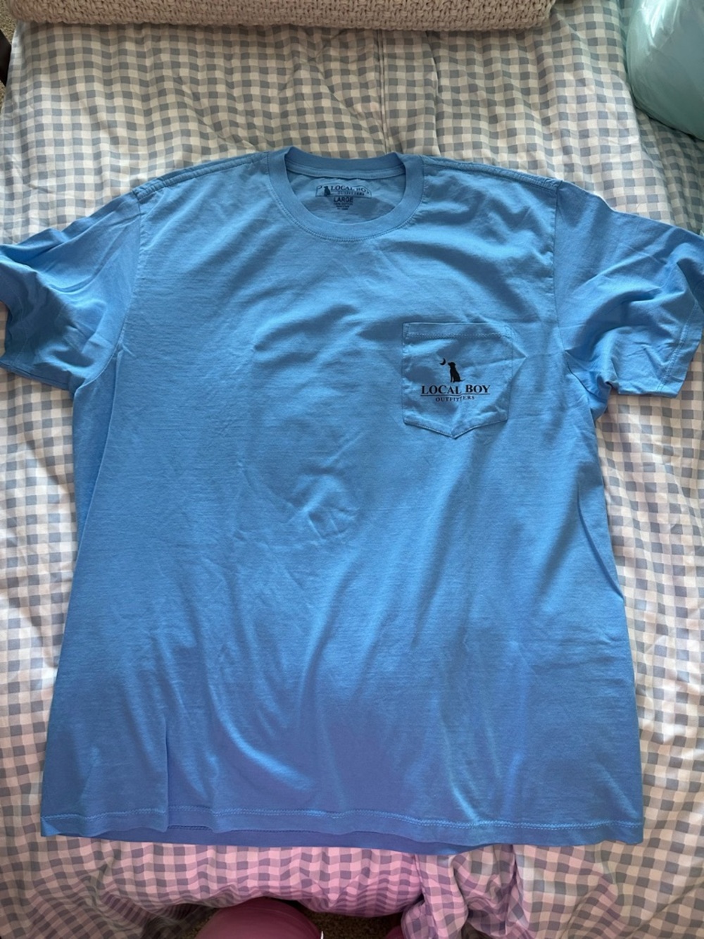 Local Boy Outfitters Men's Light Blue Graphic Short Sleeve Tee size Large - Picture 2 of 2